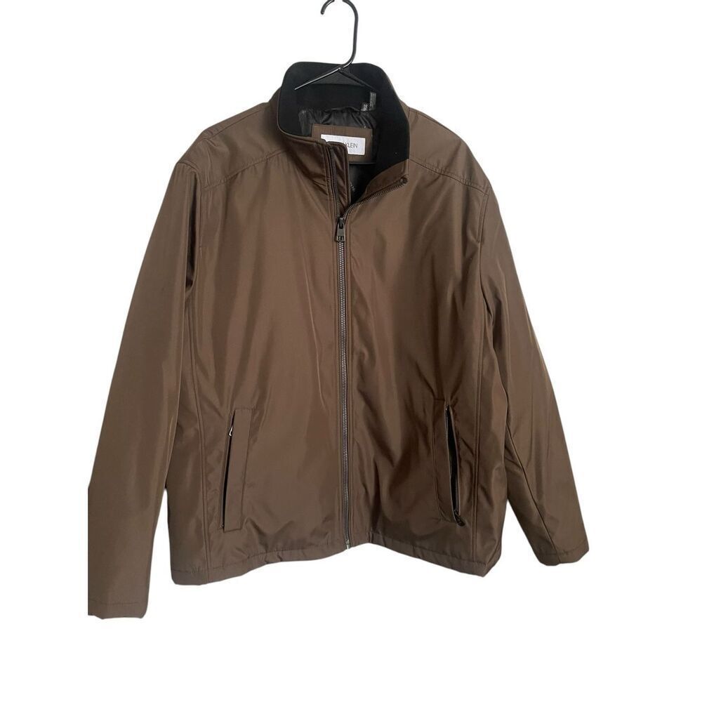 Calvin Klein Mens Brown Classic Midweight Stand Collar Jacket Size XL